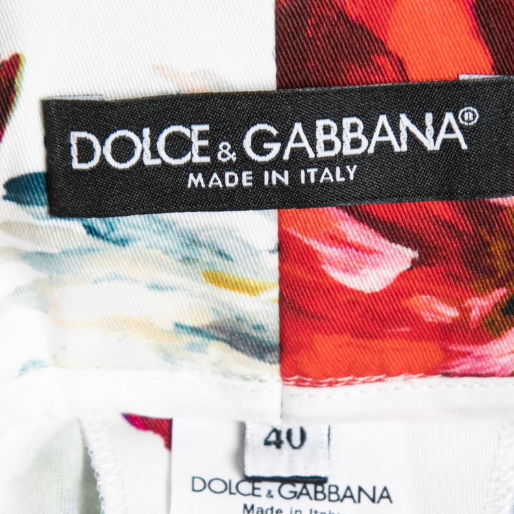 Pre Owned Dolce & Gabbana Multicolor Floral Printed Cotton Shorts S