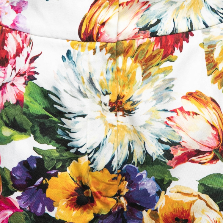 Pre Owned Dolce & Gabbana Multicolor Floral Printed Cotton Shorts S