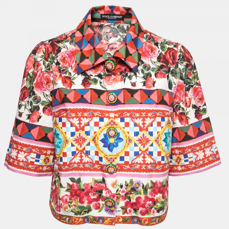 Pre Owned Dolce & Gabbana Multicolor Mambo Carreto Print Cotton Shirt L