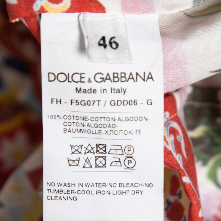 Pre Owned Dolce & Gabbana Multicolor Mambo Carreto Print Cotton Shirt L