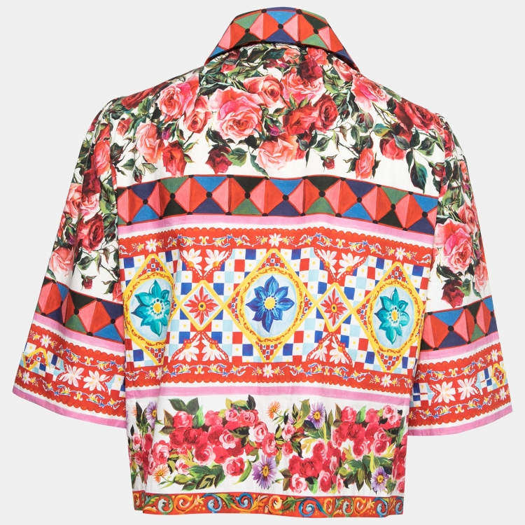 Pre Owned Dolce & Gabbana Multicolor Mambo Carreto Print Cotton Shirt L
