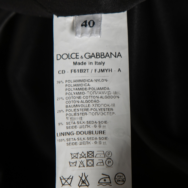 Pre Owned Dolce & Gabbana Black Floral Jacquard Shift Dress S
