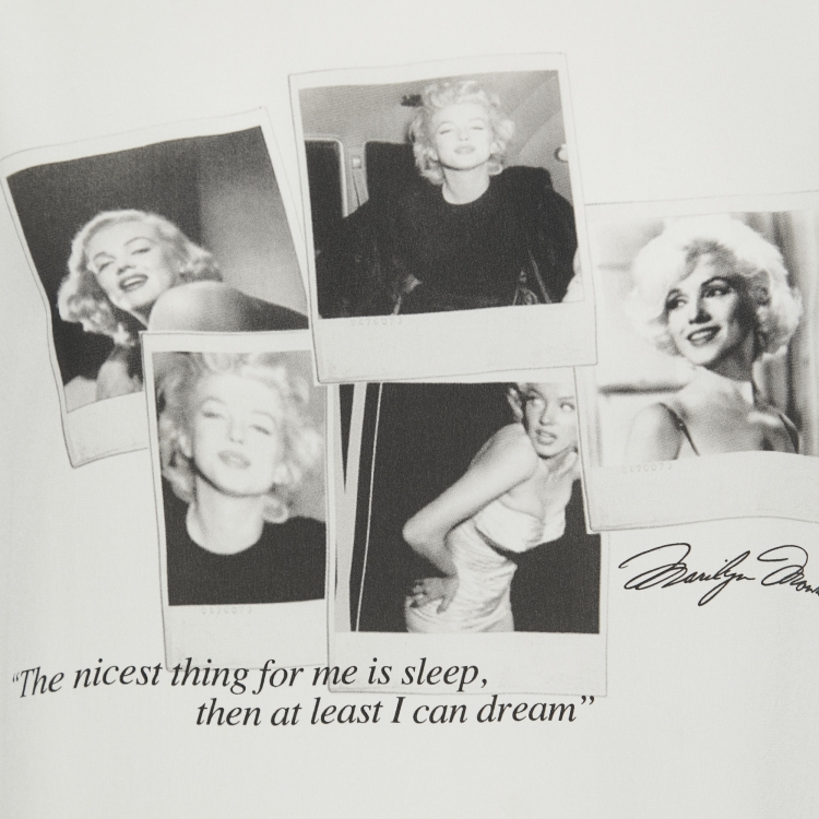 Pre Owned Dolce & Gabbana Cream Marilyn Monroe Print Silk Top S