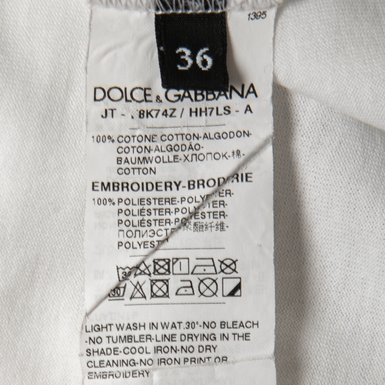 Pre Owned Dolce & Gabbana White Cotton Is You Print T-Shirt XS