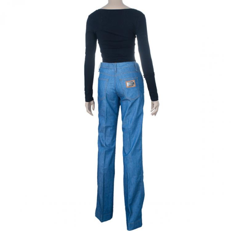 Pre Owned Dolce and Gabbana Blue Skinny Jeans S