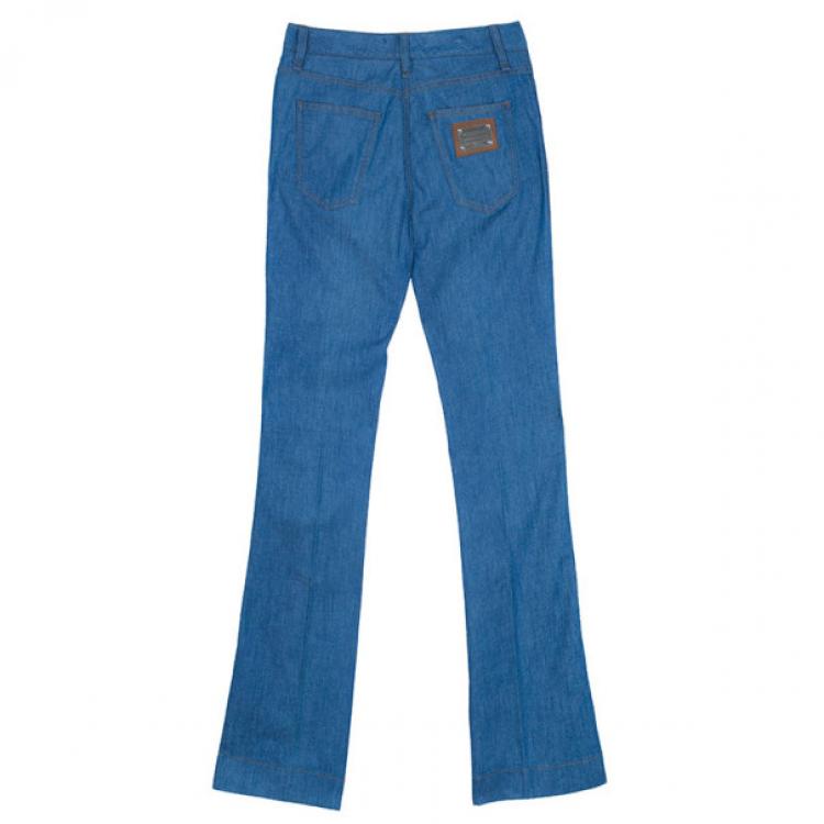 Pre Owned Dolce and Gabbana Blue Skinny Jeans S