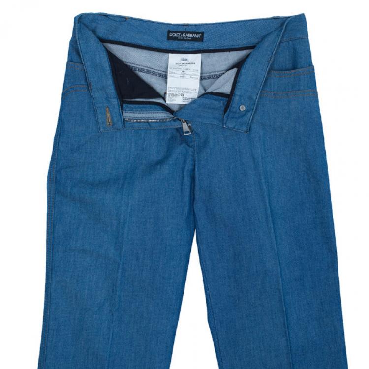 Pre Owned Dolce and Gabbana Blue Skinny Jeans S