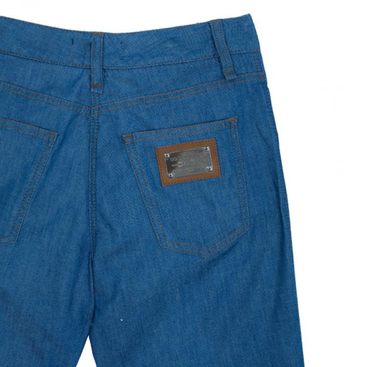 Pre Owned Dolce and Gabbana Blue Skinny Jeans S