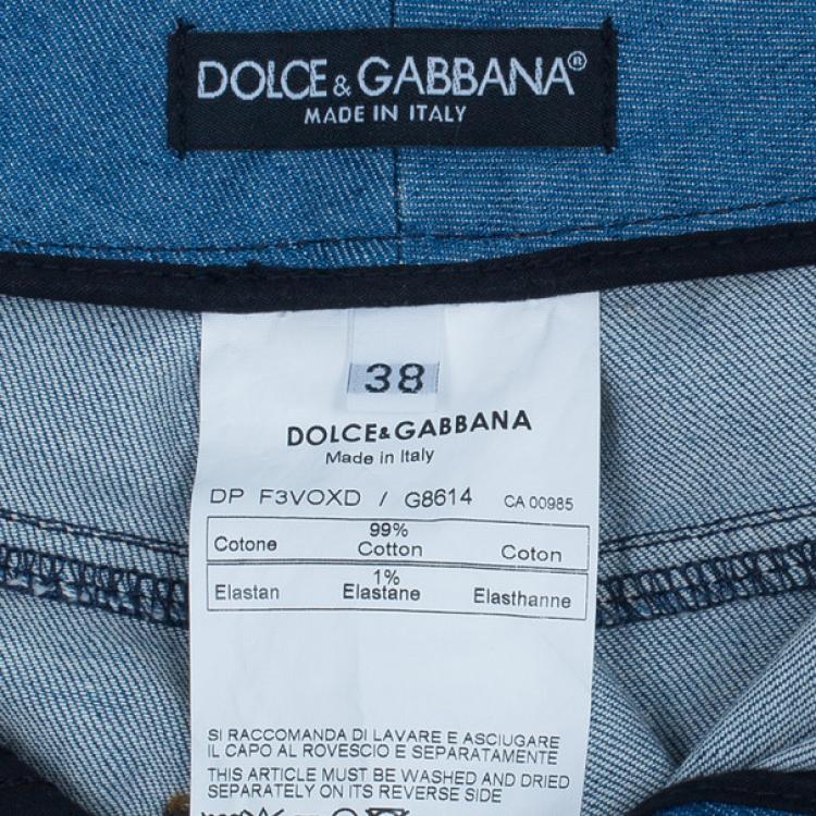 Pre Owned Dolce and Gabbana Blue Skinny Jeans S