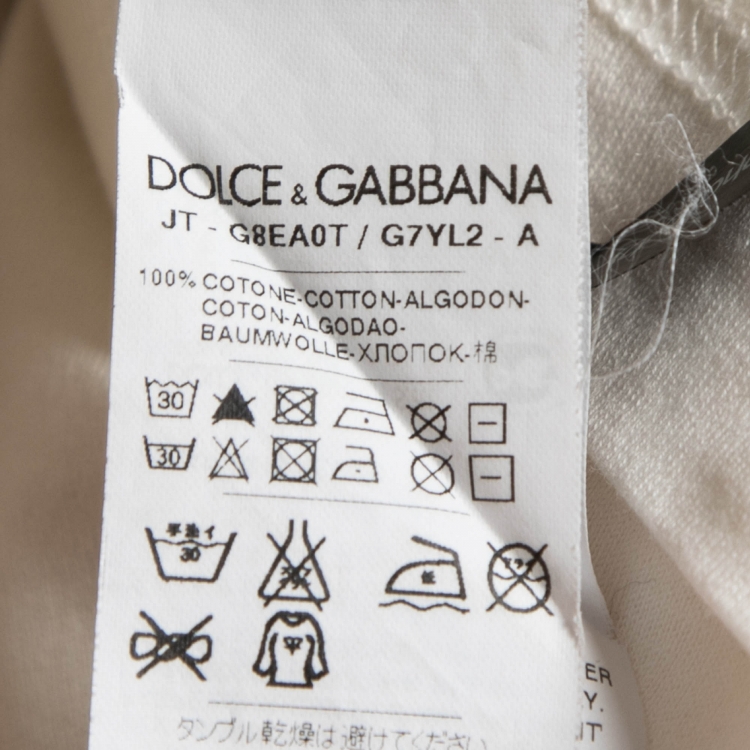 Pre Owned Dolce & Gabbana Off White Monica Bellucci Print Cotton T-Shirt XXL