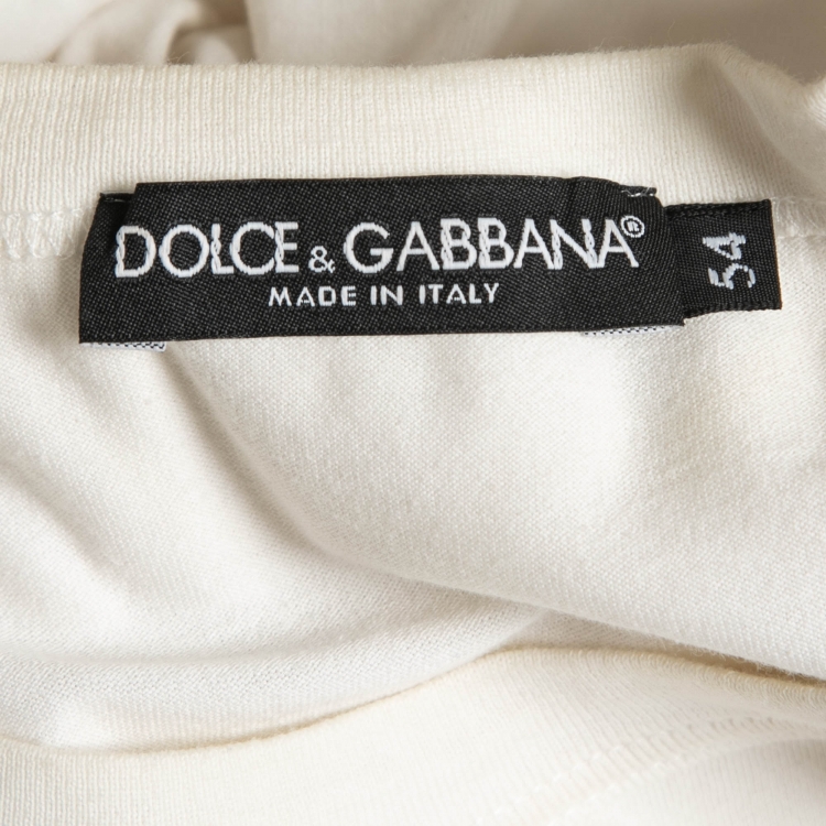 Pre Owned Dolce & Gabbana Off White Monica Bellucci Print Cotton T-Shirt XXL