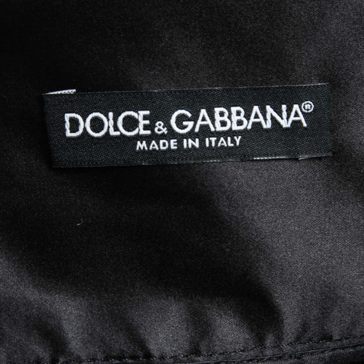 مملوكة مسبقًا Dolce & Gabbana Black Floral Jacquard Lace Trim Formal Pants L
