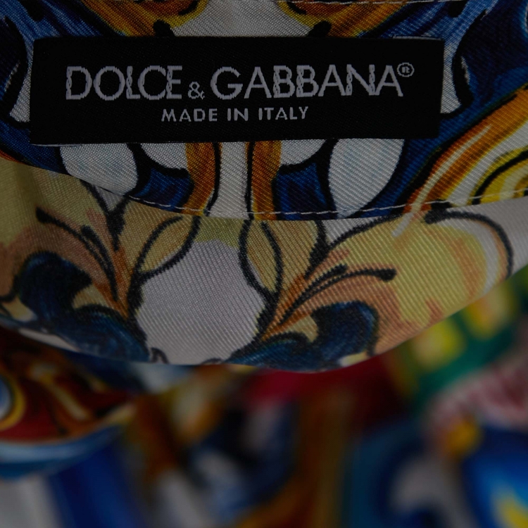 Pre Owned Dolce & Gabbana Multicolor Printed Silk Shirt M