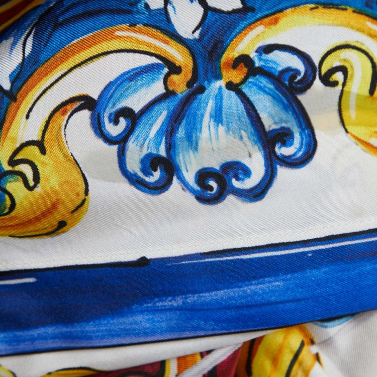 Pre Owned Dolce & Gabbana Multicolor Printed Silk Shirt M