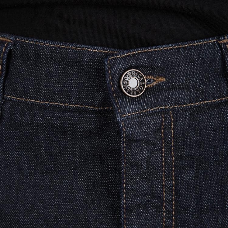 Pre Owned Dolce & Gabbana Indigo Dark Wash Denim Mini Skirt S