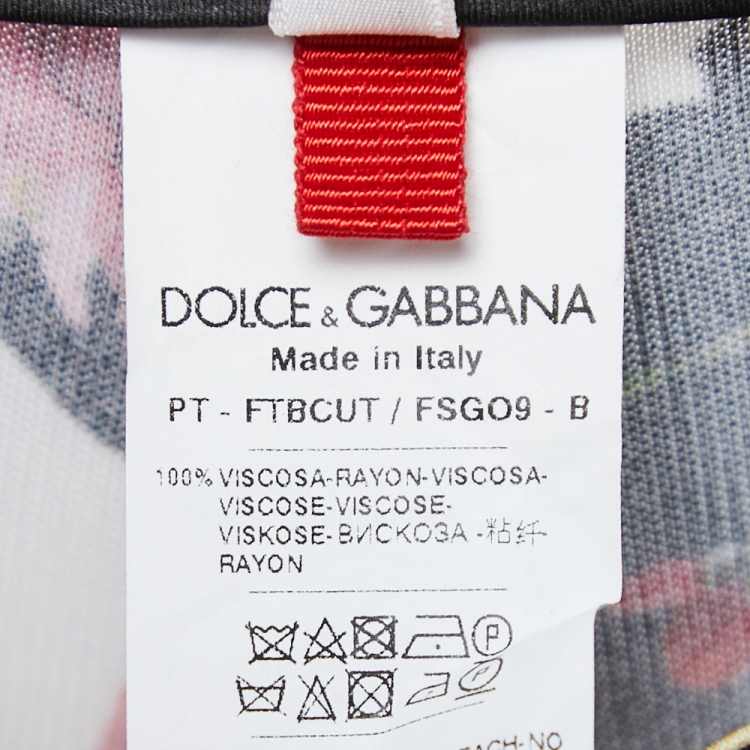 Pre Owned Dolce & Gabbana Multicolor Hortensia Printed Jersey Wide Leg Pants M