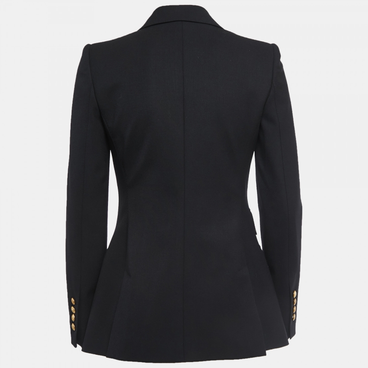 Pre Owned Dolce & Gabbana Black Wool Slim Fit Blazer S