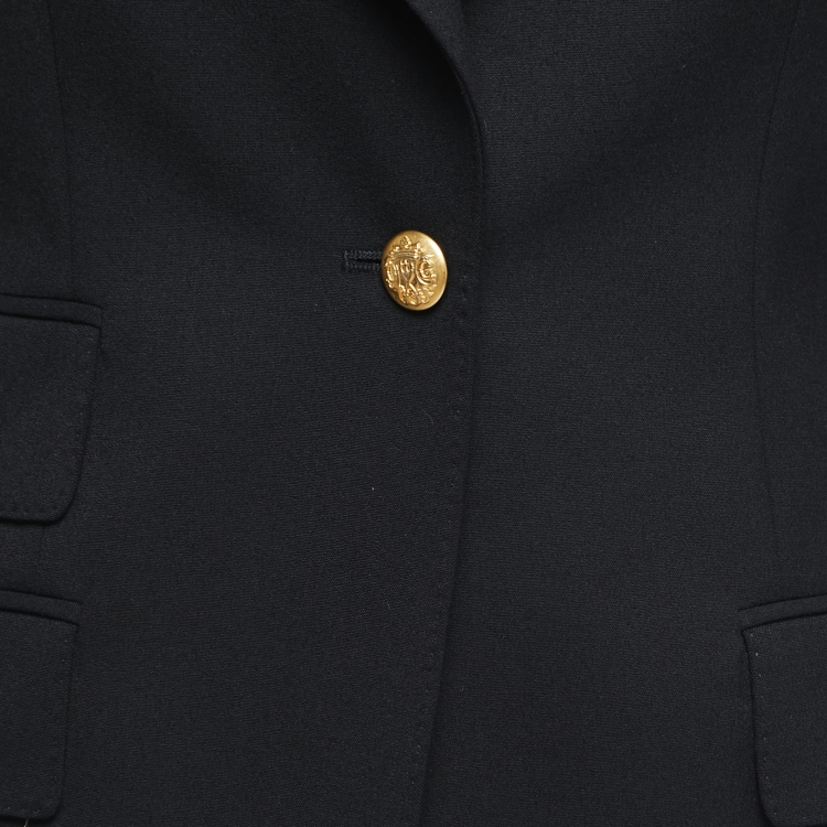 Pre Owned Dolce & Gabbana Black Wool Slim Fit Blazer S