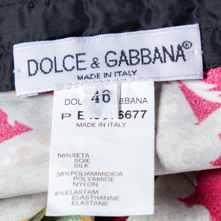 Pre Owned Dolce & Gabbana Multicolor fan Printed Silk Satin Cami Top L
