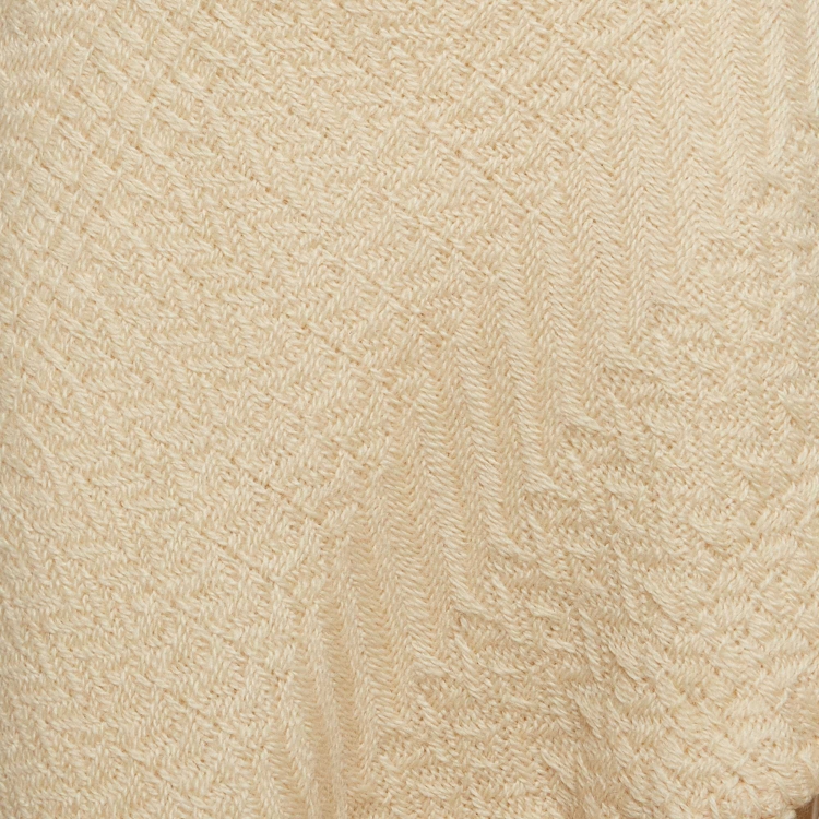 Pre Owned Dolce & Gabbana Cream Chunky Knit Tassels Detail Asymmetric Midi Skirt S
