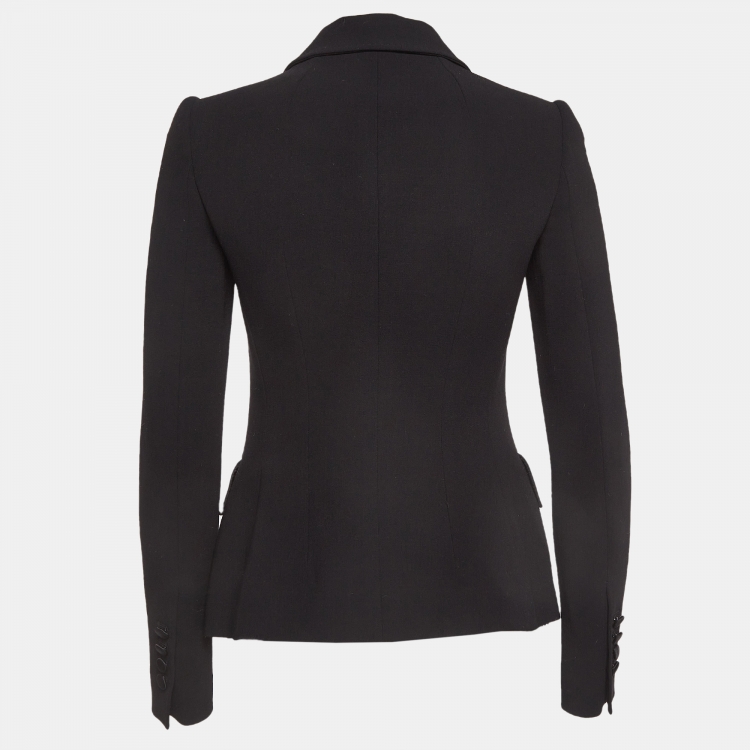 مملوكة مسبقًا Dolce & Gabbana Black Wool Buttoned Blazer S
