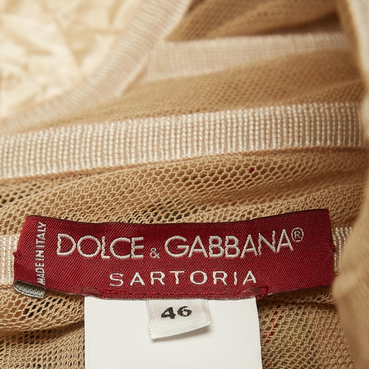 Pre Owned Dolce & Gabbana Sartoria Multicolor Floral Print Silk Crystal Embellished Gown L 