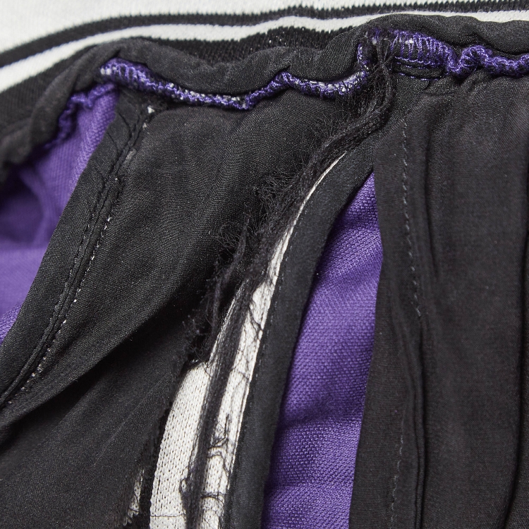 Pre Owned Dolce & Gabbana Purple Queen's Angel Embroidered Velvet Track Suit S