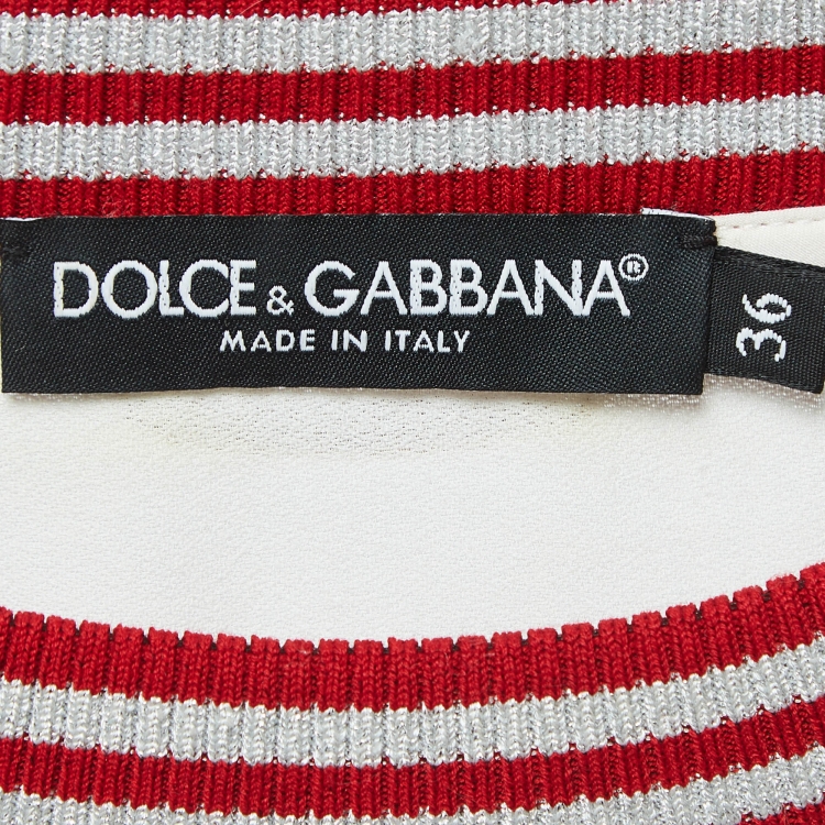 Pre Owned Dolce & Gabbana Off White Floral Print Crepe Applique Detail Sweatshirt S