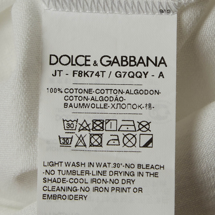 Pre Owned Dolce & Gabbana Logo Printed Cotton T-Shirt S