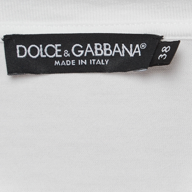 Pre Owned Dolce & Gabbana Logo Printed Cotton T-Shirt S