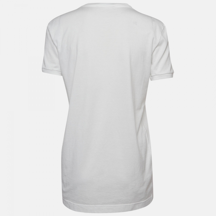Pre Owned Dolce & Gabbana Logo Printed Cotton T-Shirt S