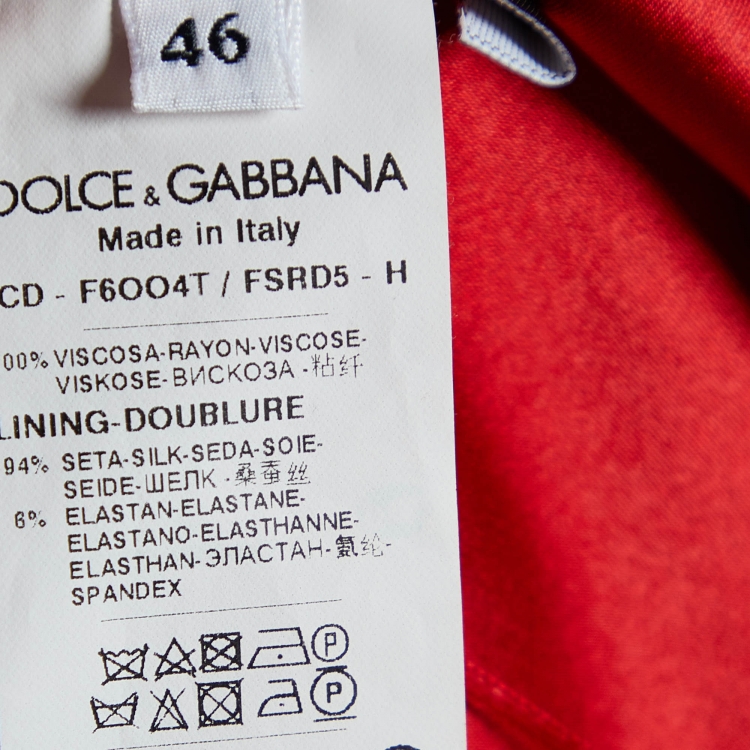 Pre Owned Dolce & Gabbana Red Polka Dot Print Crepe Sleeveless Dress L