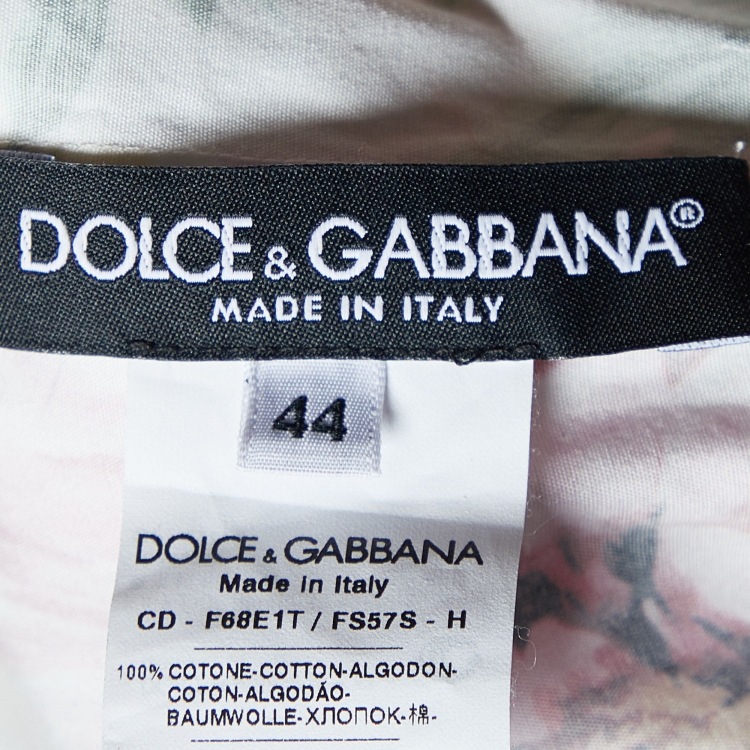 Pre Owned Dolce & Gabbana White Floral Print Cotton Tiered Maxi Dress M