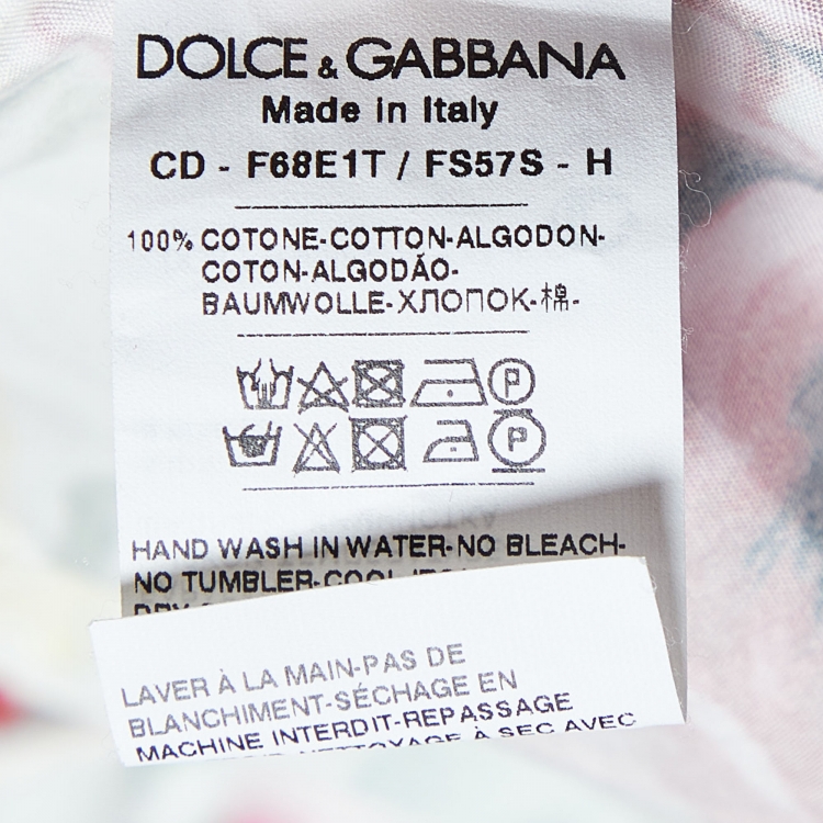 Pre Owned Dolce & Gabbana White Floral Print Cotton Tiered Maxi Dress M