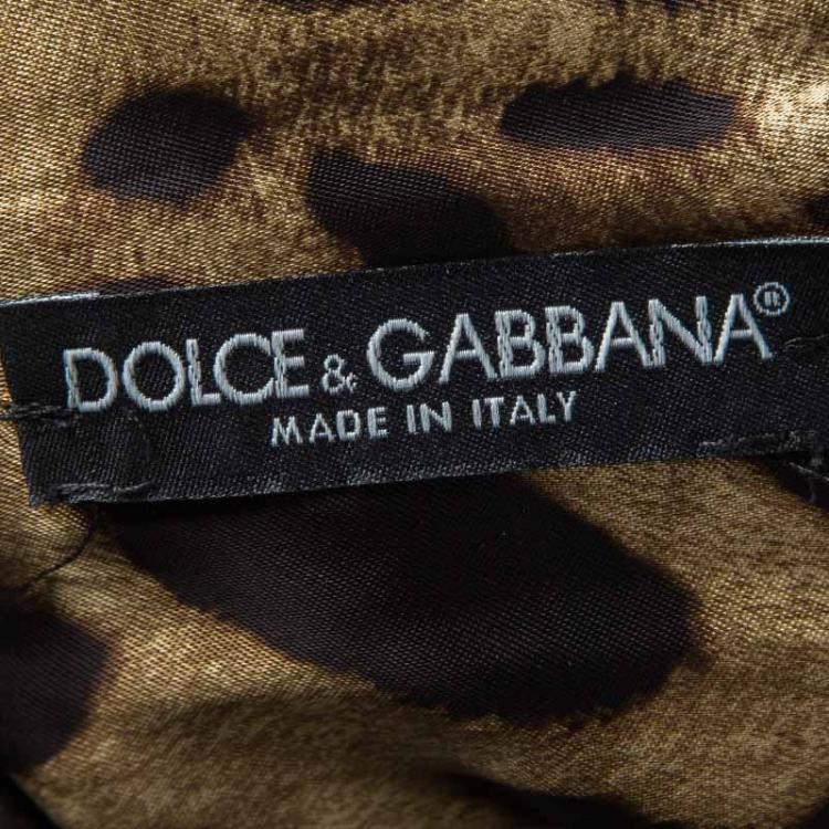Pre Owned Dolce and Gabbana Metallic Cap Sleeve Sheath Dress M