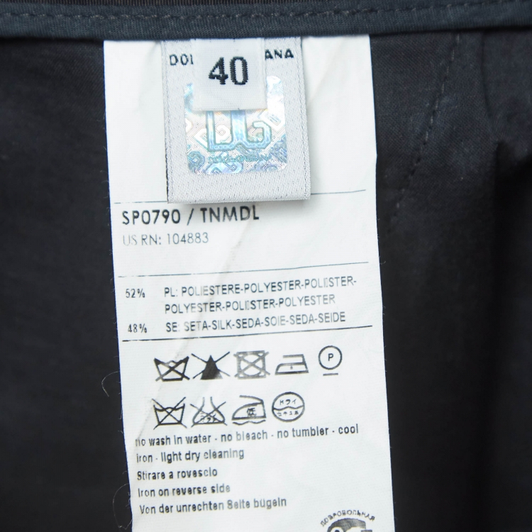 Pre Owned Dolce & Gabbana Navy Blue Side Stripe Satin Trousers S