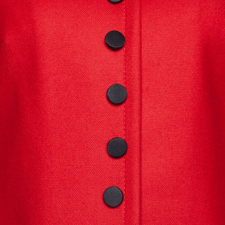 Pre Owned Dolce & Gabbana Red Wool Cropped Jacket M