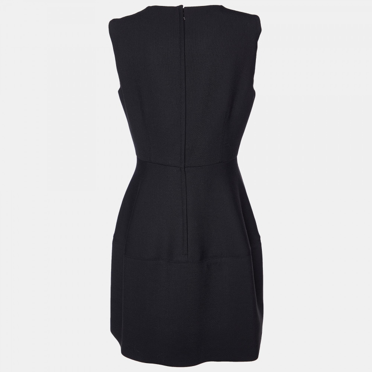 Pre Owned Dolce & Gabbana Black Wool Blend Sleeveless Dress M
