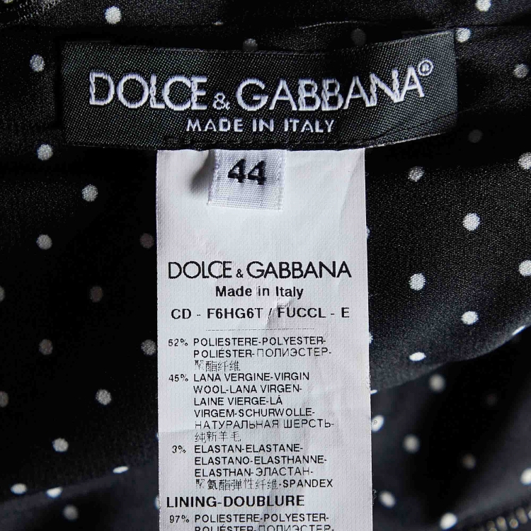 Pre Owned Dolce & Gabbana Black Wool Blend Sleeveless Dress M