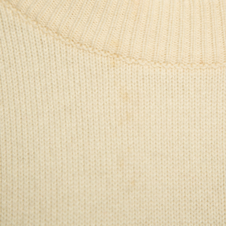 Pre Owned Dolce & Gabbana Off-White Intarsia Patterned Cashmere Knit Sweater M