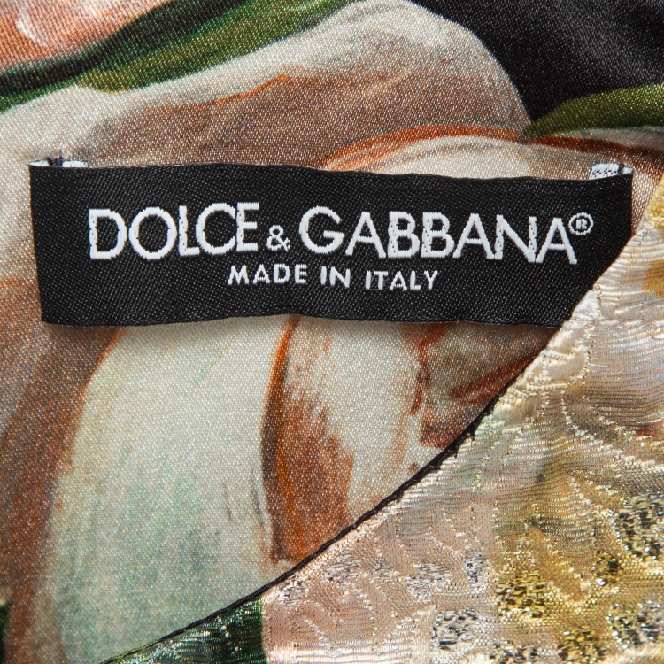 Pre Owned Dolce & Gabbana Multicolor Floral Jacquard Mini Sheath Dress M