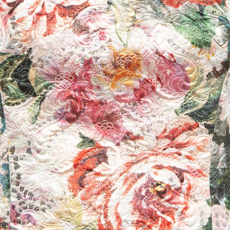 Pre Owned Dolce & Gabbana Multicolor Floral Jacquard Mini Sheath Dress M