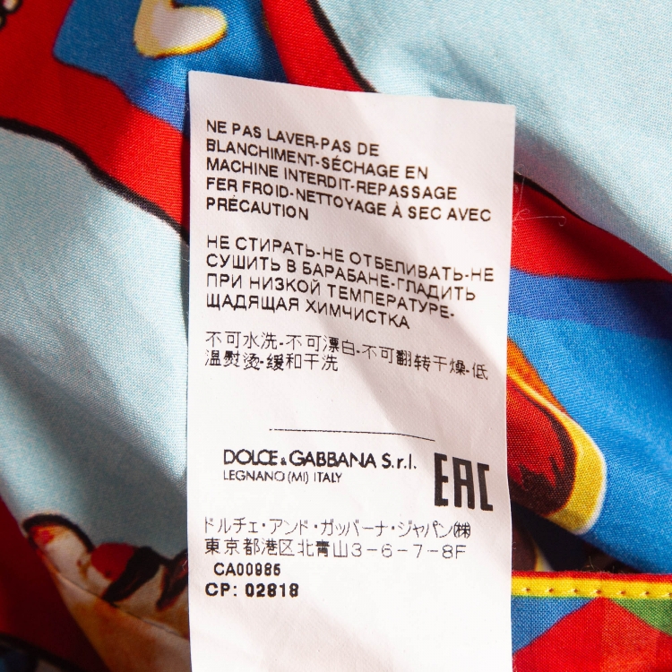 Pre Owned Dolce & Gabbana Multicolor Carretto Print Gathered Mini Skirt S