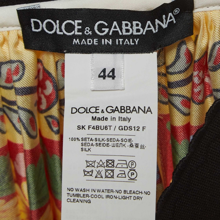 Pre Owned Dolce & Gabbana Multicolor Carretto Print Cotton Midi Skirt M