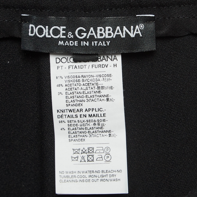 Pre Owned Dolce & Gabbana Black Side Stripe Knit Joggers S