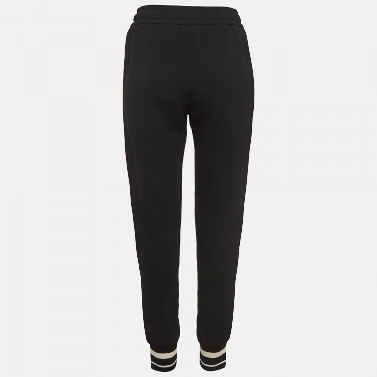 Pre Owned Dolce & Gabbana Black Side Stripe Knit Joggers S