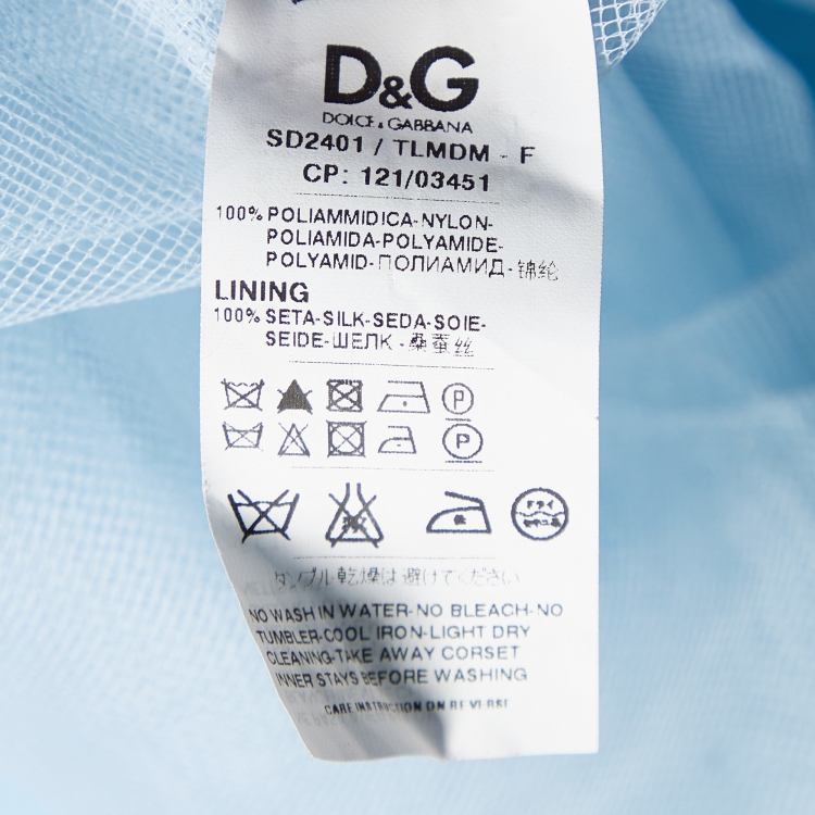 Pre Owned D&G Light Blue Tulle Corset Midi Dress M