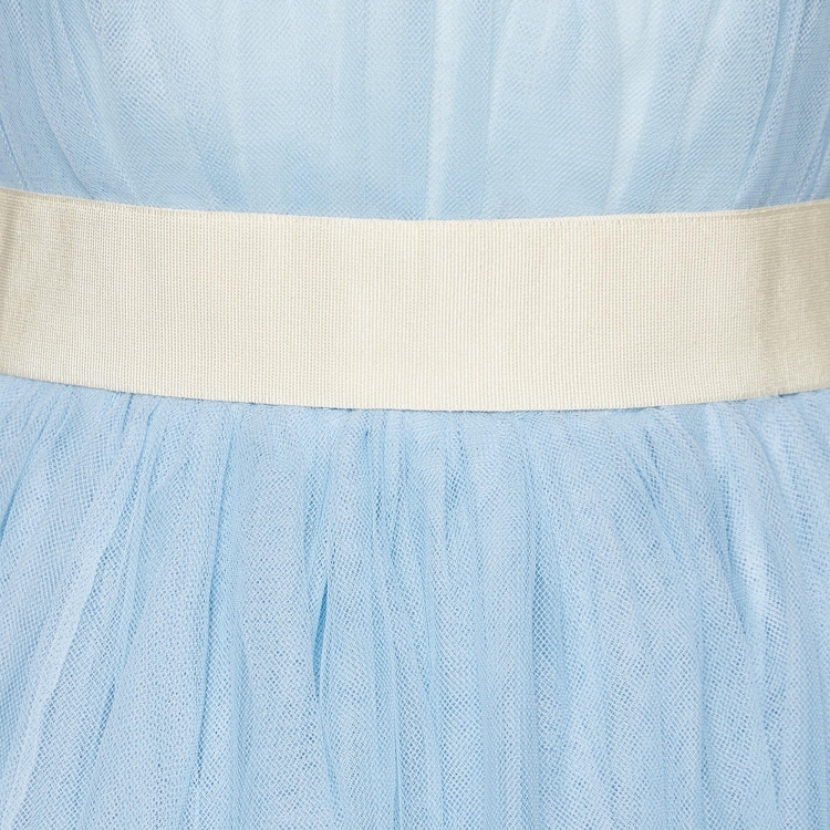 Pre Owned D&G Light Blue Tulle Corset Midi Dress M