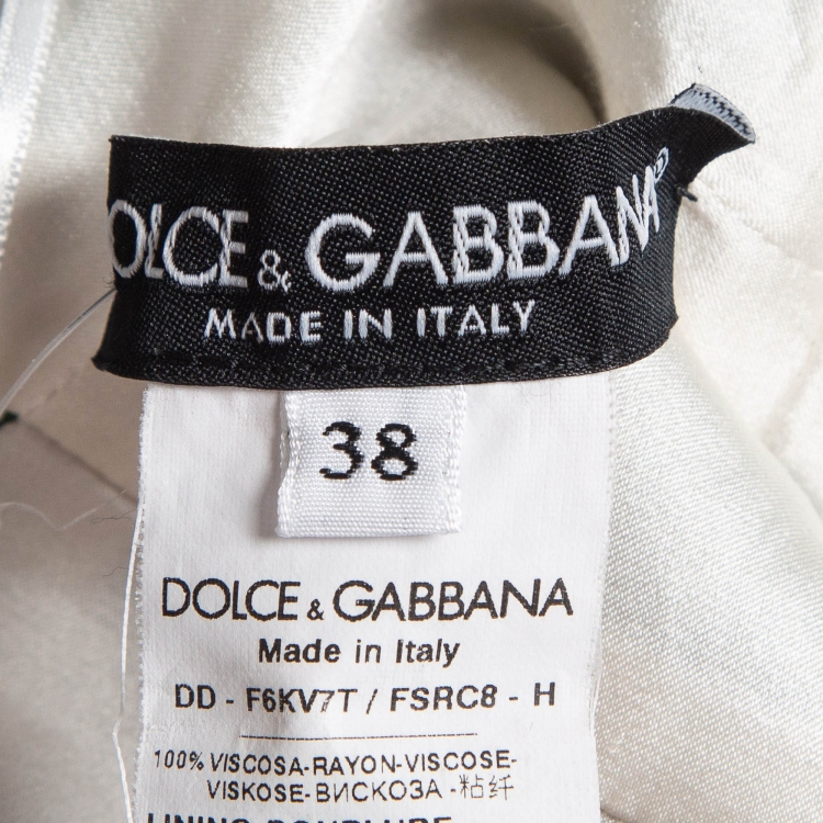 Pre Owned Dolce & Gabbana Green Floral Print Crepe Halter Neck Mini Dress S