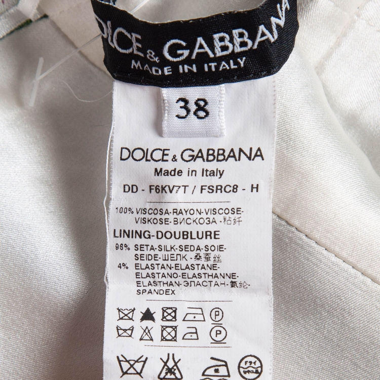 Pre Owned Dolce & Gabbana Green Floral Print Crepe Halter Neck Mini Dress S